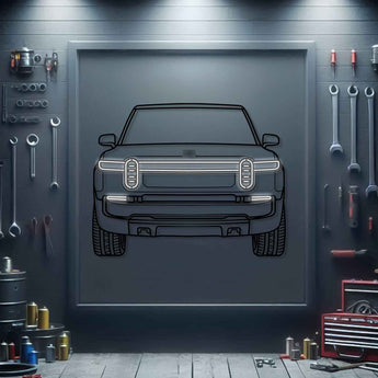 2023 Rivian R1T Front View Metal Neon Car Wall Art - MTN0263