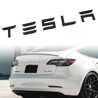 TESLA Letters Emblem - Glossy Black | Tesla Model Y & Model 3