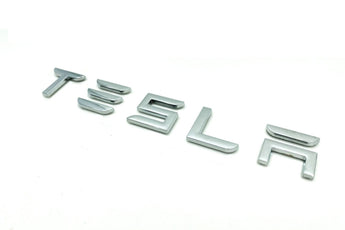 Chrome TESLA Letters Emblem - EVMIZE