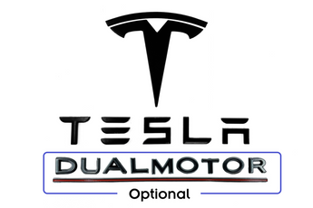 T Logo & Tesla Letters & Dual Motor Emblem Set | Tesla Model 3 & Model Y