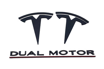 T Logos & Dual Motor Emblem Set | Tesla Model 3 & Model Y