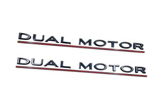 Tesla Model Y Model 3 T Logo Dual Motor Letters Highland Emblem Set Matte Black - EVMIZE