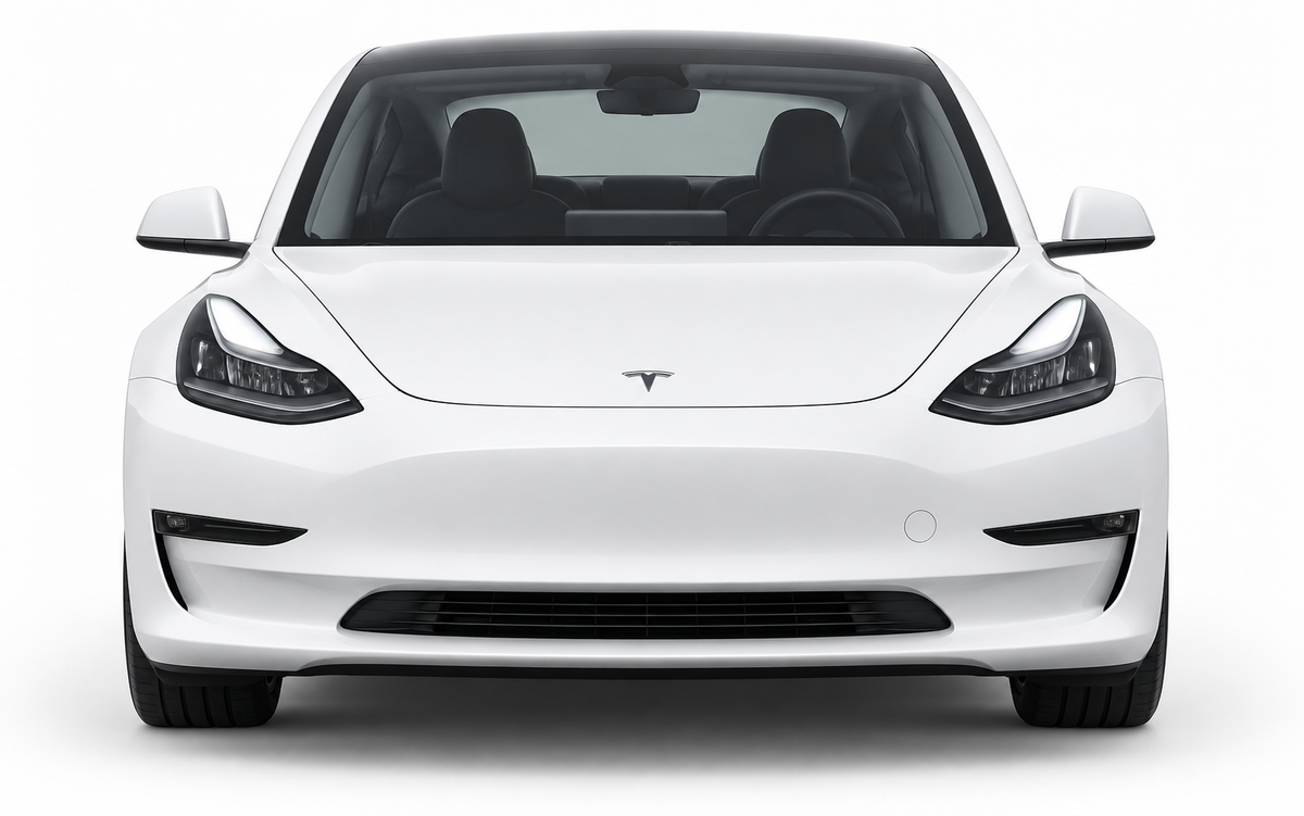 Front view Tesla emblem builder