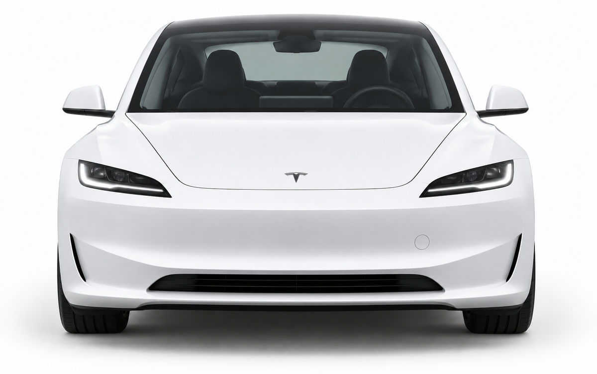 Front view Tesla emblem builder