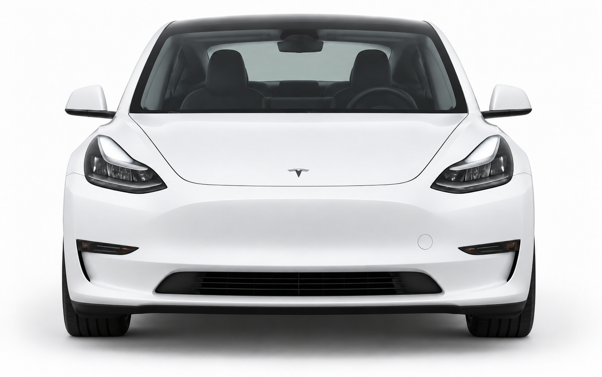 Front view Tesla emblem builder