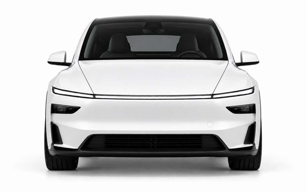 Front view Tesla emblem builder