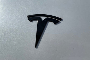 Tesla Model Y Model 3 T Logo Dual Motor Letters Highland Emblem Set Matte Black - EVMIZE