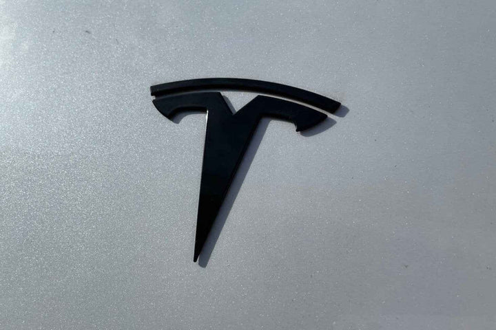 T Logo Emblem - Front - Glossy Black | Tesla Model 3 & Model Y