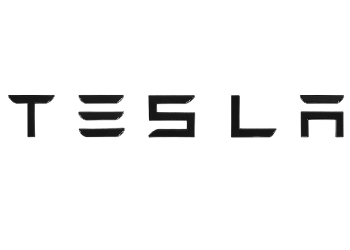 TESLA Letters Emblem - Glossy Black