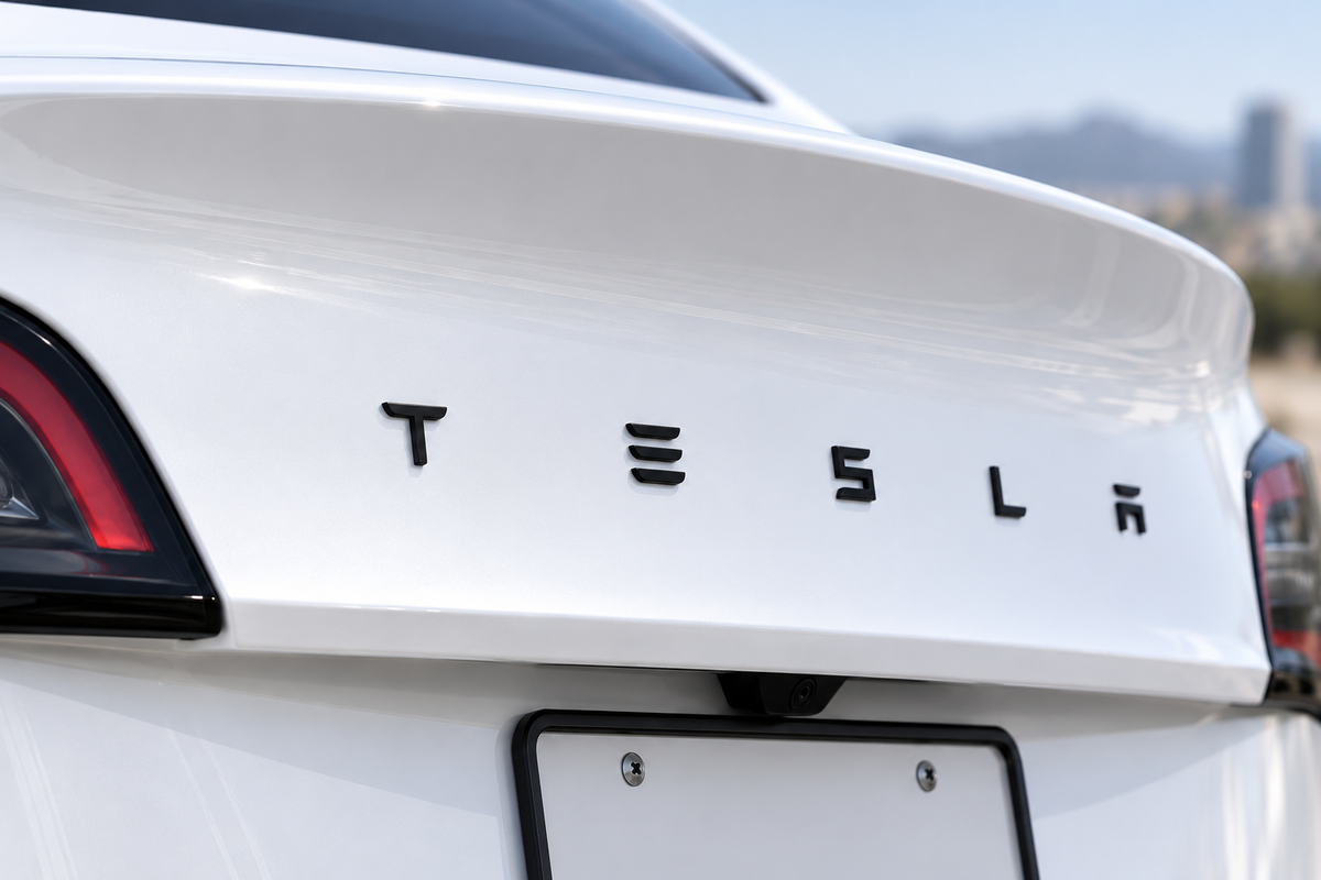 TESLA Letters Emblem - Matte Black